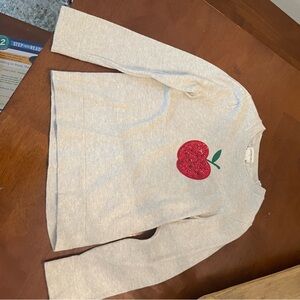 Crewcuts Gray Sweater with Red Apple Design
